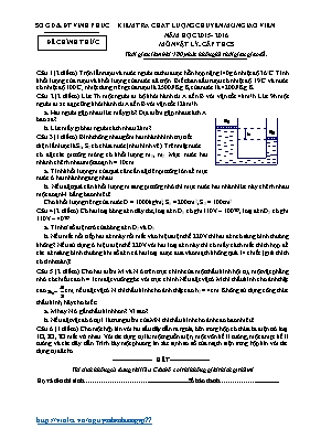 Đề kiểm tra chất lượng chuyên môn giáo viên THCS môn Vật lý - Năm học 2015-2016 - Sở GD & ĐT Vĩnh Phúc (Có đáp án)